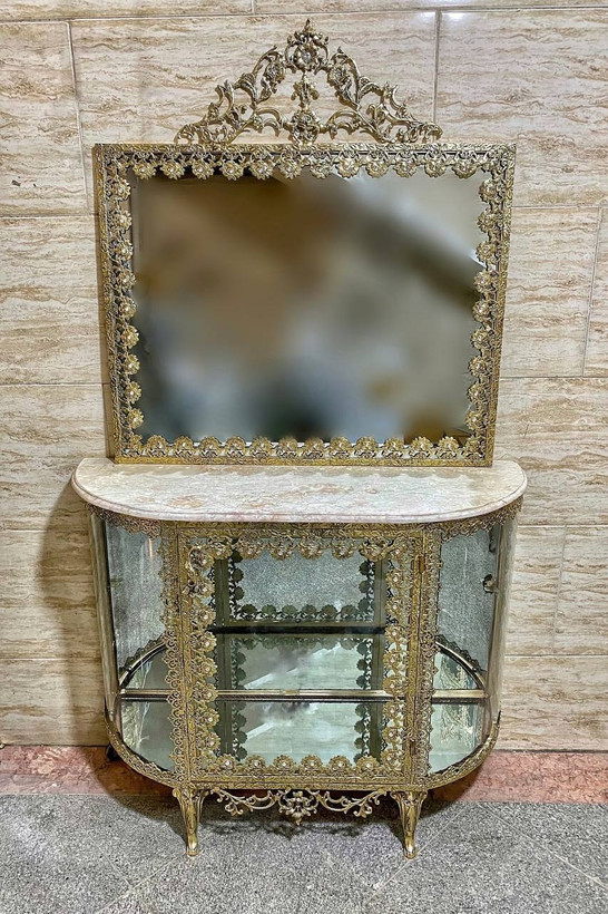 کنسول برنزی همراه آیینه